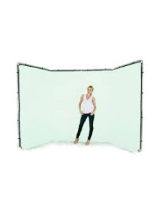 Self-supporting panoramic backdrop in 4m white fabric