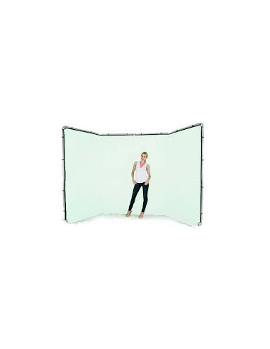 Self-supporting panoramic backdrop in 4m white fabric