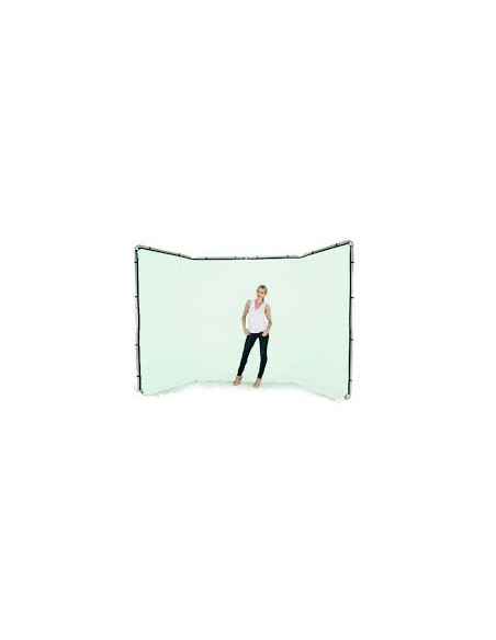 Self-supporting panoramic backdrop in 4m white fabric