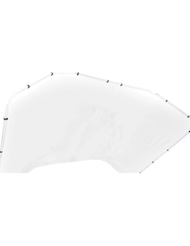 Self-supporting panoramic backdrop in 4m white fabric