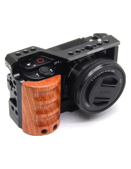 Cage Sony ZVE-10 Cameras Case 1/4, 3/8 "Black, Wood