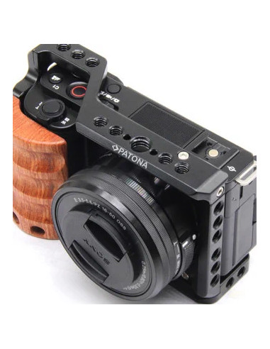 Cage Sony ZVE-10 Cameras Case 1/4, 3/8 "Black, Wood