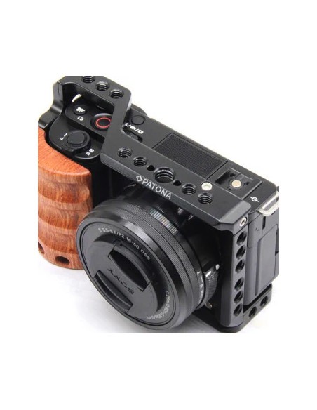 Cage Sony ZVE-10 Cameras Case 1/4, 3/8 "Black, Wood