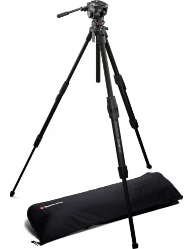 One aluminum tripod with 500x fluid head