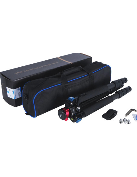 R-4214E carbon tripod with central rack rod