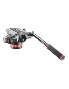 Video head with flat base with a fixed lever