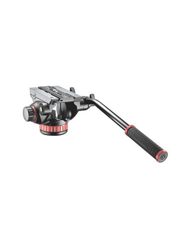 Video head with flat base with a fixed lever