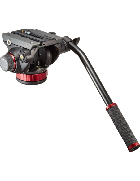 Video head with flat base with a fixed lever