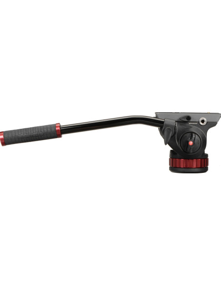 Video head with flat base with a fixed lever