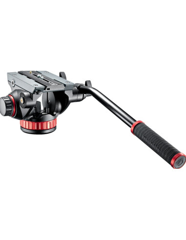 Video head with flat base with a fixed lever