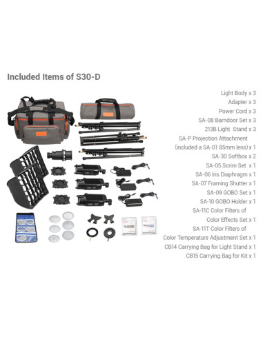 SA-D LED KIT WITH 3 S30 + ACCESSORIES