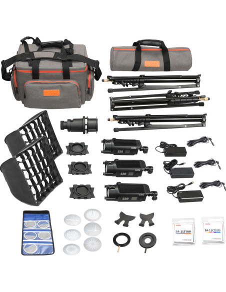 SA-D LED KIT WITH 3 S30 + ACCESSORIES