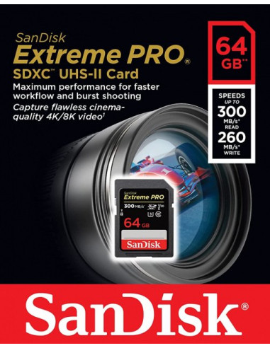 Extreme Pro 64GB SDXC UHS-II Class 10 V90 300MB / s