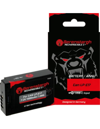 BERENSTARGH Battery With USB-C Input for CANON LPS-e17