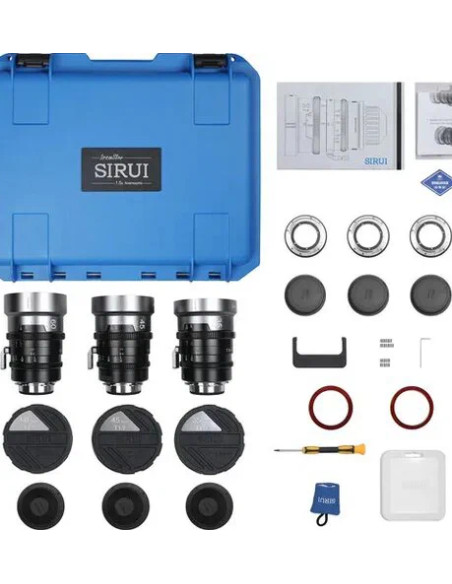 IRONSTAR SET / 1.9 1.5X ANAMORPHIC FULL FRAME CINE (35mm, 45mm, 60mm) Blue Flare EF / PL