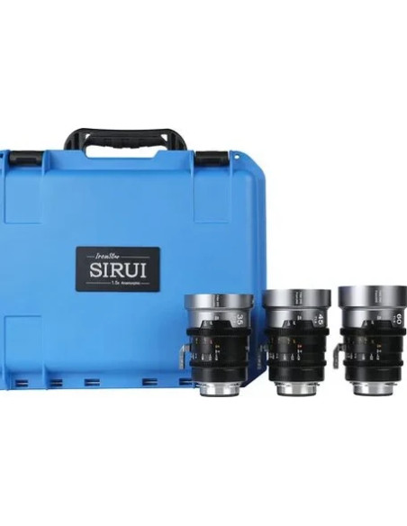 IRONSTAR SET / 1.9 1.5X ANAMORPHIC FULL FRAME CINE (35mm, 45mm, 60mm) Blue Flare EF / PL