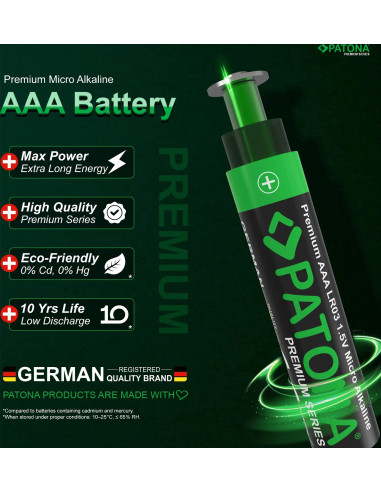 Premium 10 Pieces Alkaline AAA Micro LR03 Battery