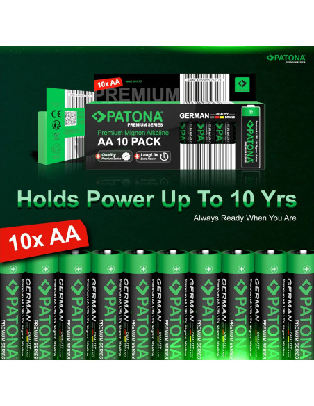 Premium 10 Pieces Alkaline AA Mignon LR06 Battery