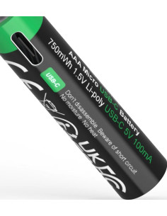 Premium 4x AAA Lithium rechargeable batteries with USB-C stand 500mAh 1.5V with cable included 2