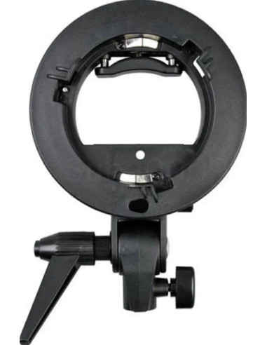 Speedlite S2 bracket for flash with Bowens connection with 60cm softbox and bag