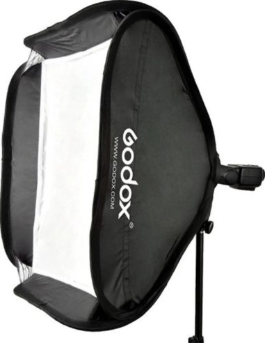 Speedlite S2 bracket for flash with Bowens connection with 60cm softbox and bag