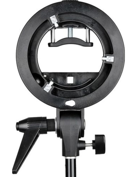 Speedlite S2 bracket for flash with Bowens connection with 60cm softbox and bag