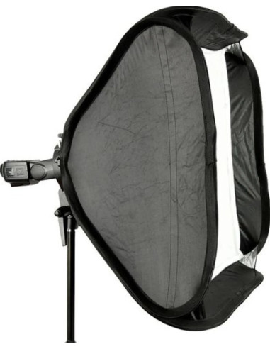 Speedlite S2 bracket for flash with Bowens connection with 60cm softbox and bag