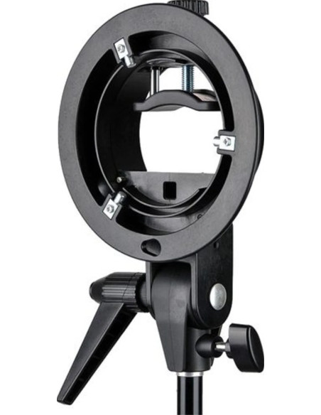 Speedlite S2 bracket for flash with Bowens connection with 60cm softbox and bag