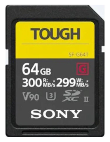 64GB SDXC Tough UHS II U3 R300MB / S W299MB / S 4K V90 IPX68