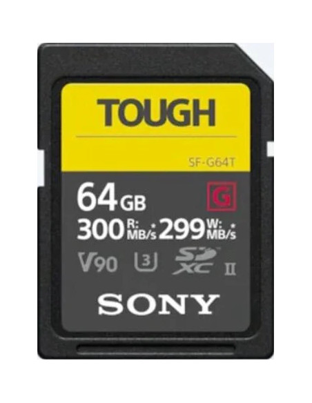 64GB SDXC Tough UHS II U3 R300MB / S W299MB / S 4K V90 IPX68