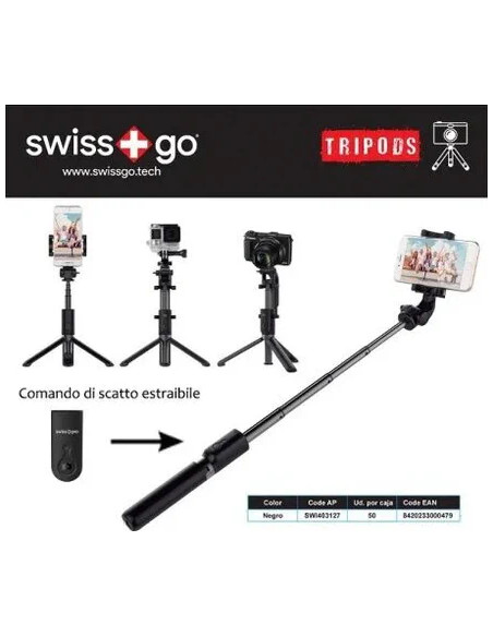 SWISS-GO Selfie Tripod Bluetooth VIP-01