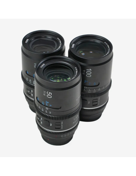 SIRUI Astra Kit 50mm + 75mm + 100mm T1.8 PANASONIC L-Mount Blue Flare 1.33x Full Frame Auto Focus Anamorphic Cine Lens