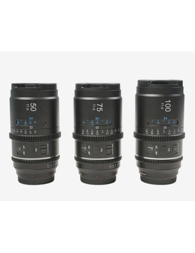 SIRUI Astra Kit 50mm + 75mm + 100mm T1.8 PANASONIC L-Mount White Flare 1.33x Full Frame Auto Focus Anamorphic Cine Lens
