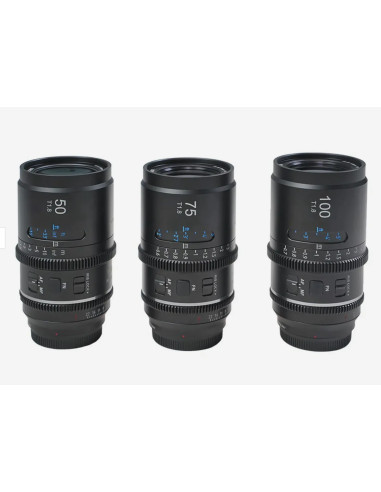 SIRUI Astra Kit 50mm + 75mm + 100mm T1.8 PANASONIC L-Mount White Flare 1.33x Full Frame Auto Focus Anamorphic Cine Lens
