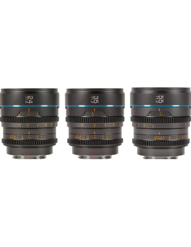 Set Night Walker T / 1.2 S35 Cine Sony E-mount (24mm, 35mm, 55mm) - Metal Gray