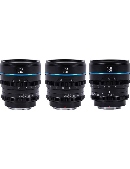 Set Night Walker T / 1.2 S35 Cine Fuji X (24mm, 35mm, 55mm) - Black