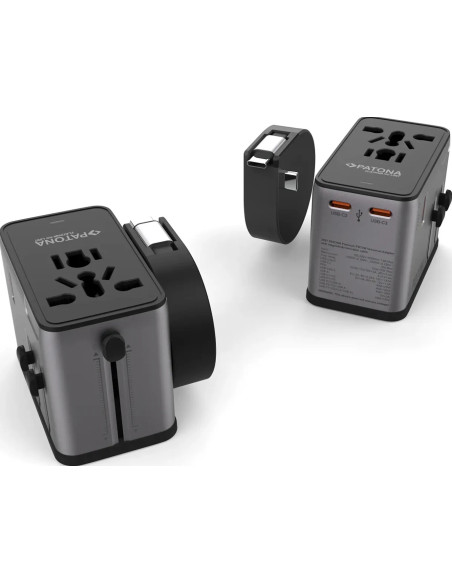 Platinum PD70W Universal adapter with 3x USB-C 1xUSB-A magnetic cable