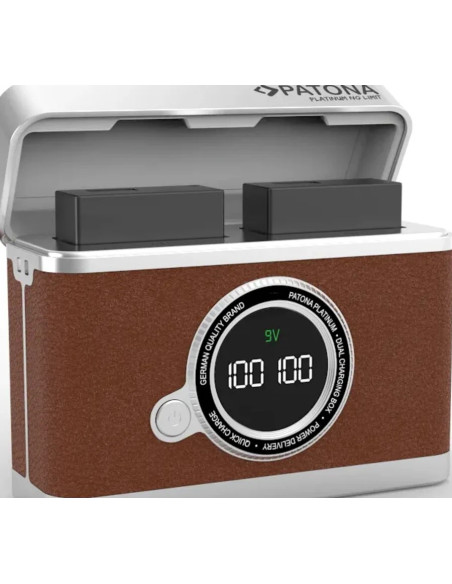 Platinum Retro Dual Charging Case USB-C For SONY Np-fz100