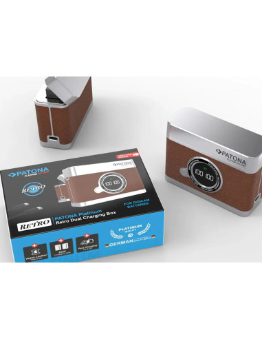Platinum Retro Dual Charging Case USB-C For SONY Np-fz100
