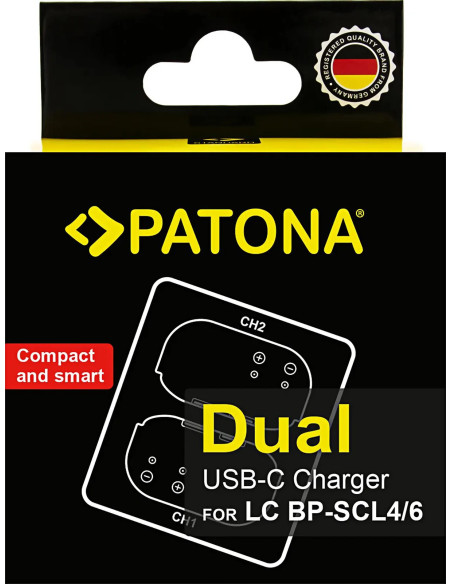 Double charger for Leica Q3 Q4 BP-SCL4 and BP-SCL6 included USB-C cable