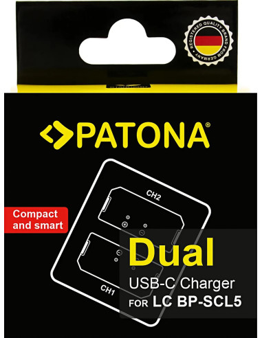 Double charger for Leica M10 M10P M10R 24003 BP-SCL5 included USB-C cable
