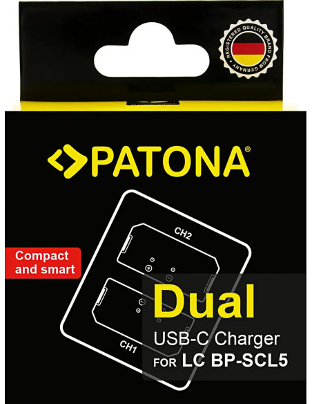 Double charger for Leica M10 M10P M10R 24003 BP-SCL5 included USB-C cable