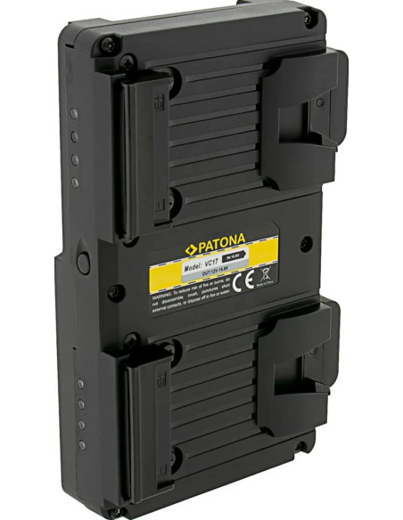 Hot Swap V-Mount Adapter for 2x V-Mount PATONA Nano Batteries incl. Charging Function D-TAP