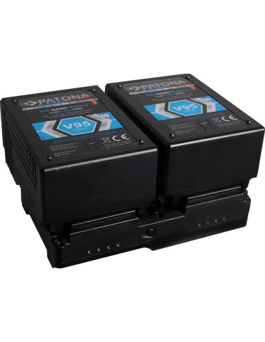 Hot Swap V-Mount Adapter for 2x V-Mount PATONA Nano Batteries incl. Charging Function D-TAP