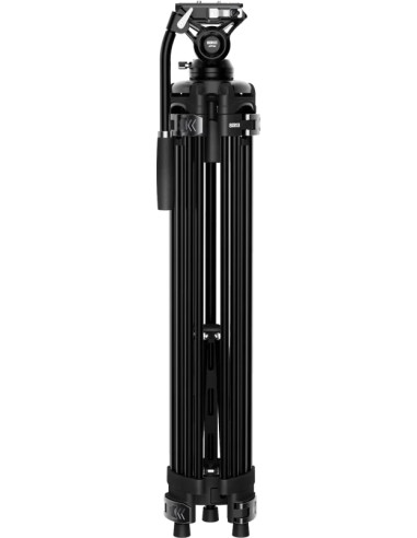 El-VT01 Broadcast tripod with video head on 75mm leveling base
