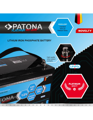 Platinum Lifepo4 Battery 12V 100Ah 1200Wh 100.000mAh