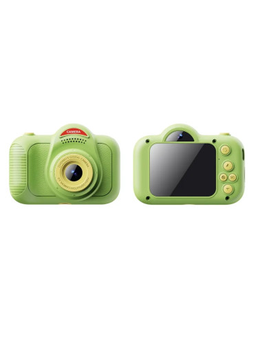 Kids Photo Camera Digital Dual Lens Micro SD 2 "IPS HD Green