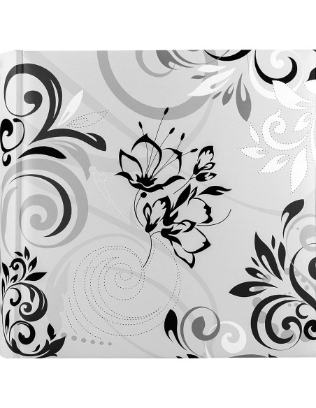 Umbria White Photo Album and Black Holder, White 10 x 15