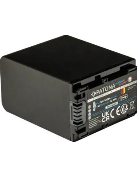 Platinum battery with USB-C input for Sony NP-FV100