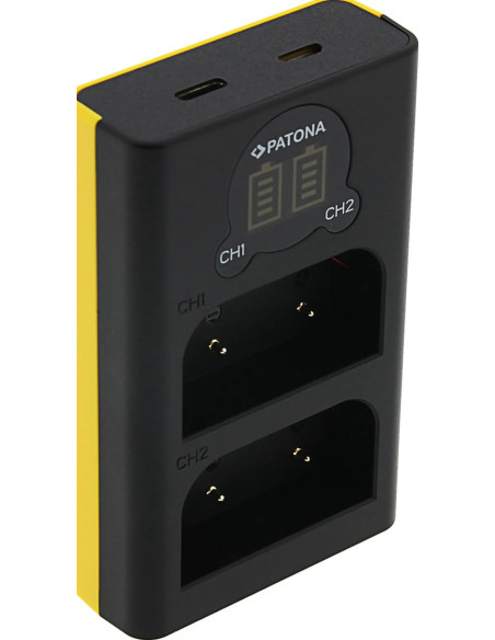 USB Dual LCD batteries charger for Olympus OM-1 BLX-1